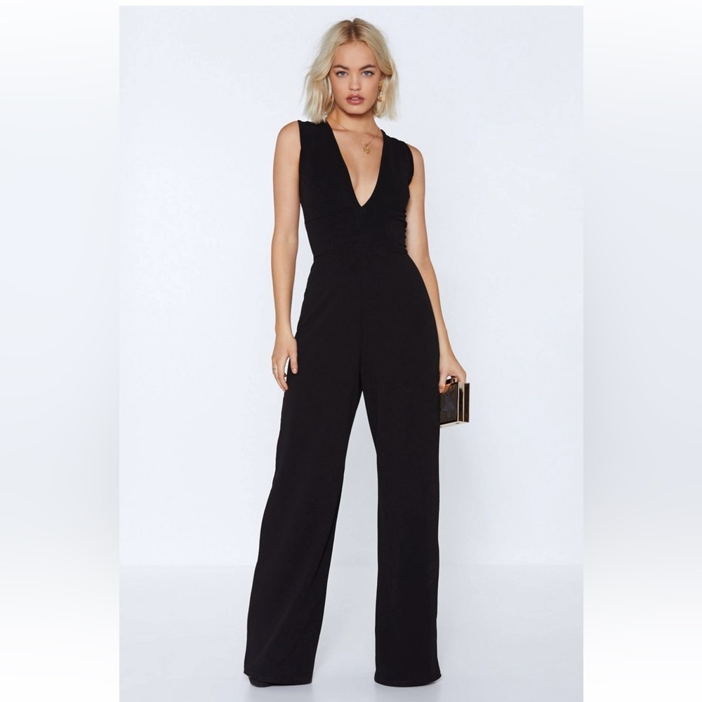 NASTY GAL Deep Plunge Jumpsuit